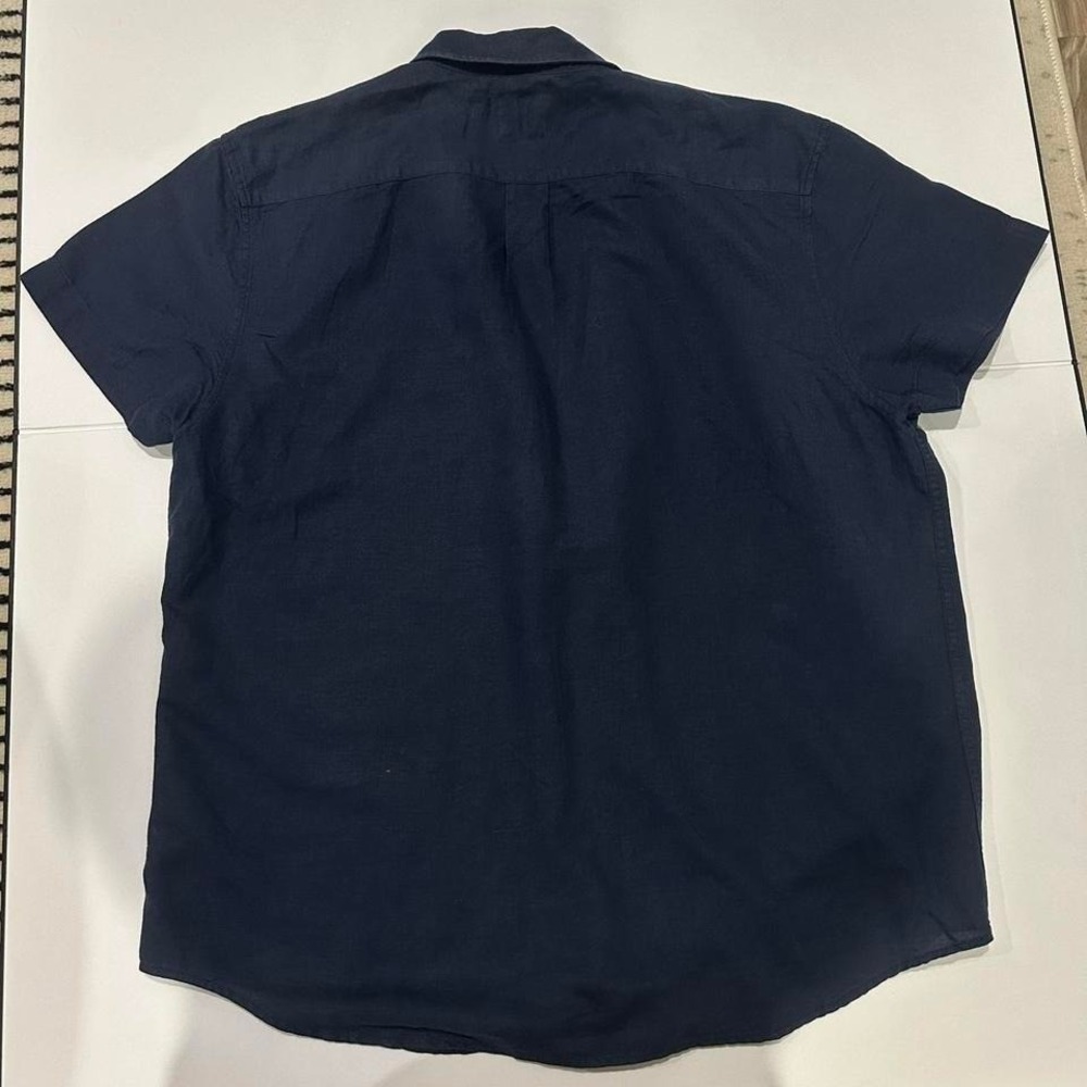 WRANGLER button down Linen Blend Men's XXL regular fit, navy blue - Picture 5 of 5
